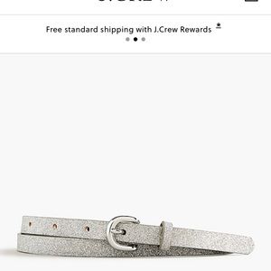 JCrew silver glitter skinny belt small $39.50
